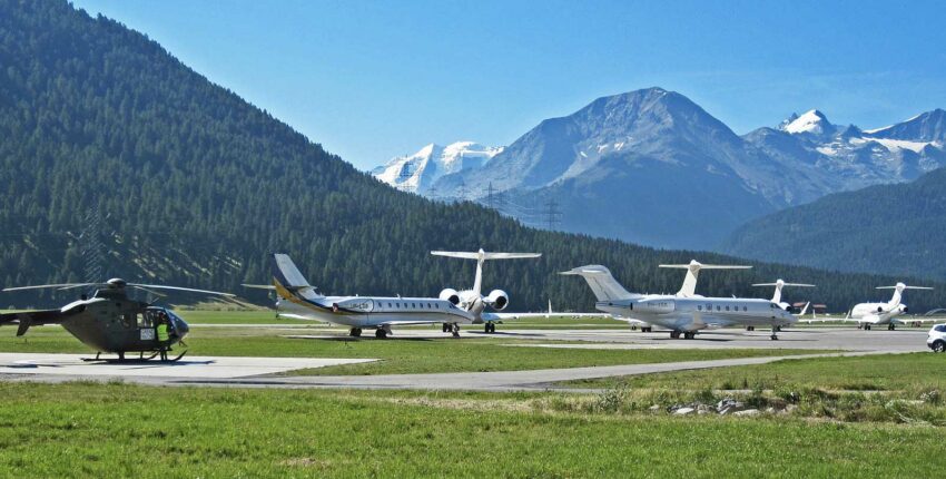 Saint-Moritz - Samedan : yksityisen suihkukoneen vuokraus